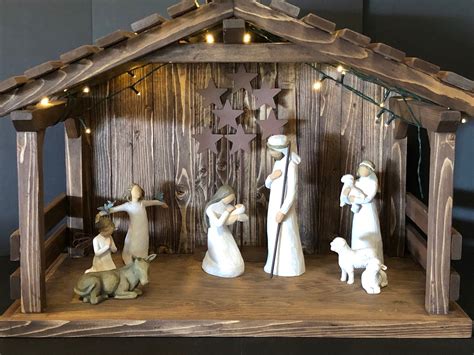 wooden christmas stable|christmas stable nativity scene.